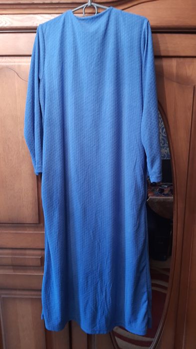 Платье домашнее стрейчевое с карманами, размер 52