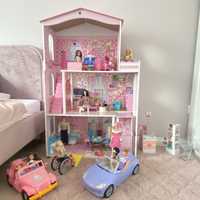 Domek Barbie, samochody plus lalki