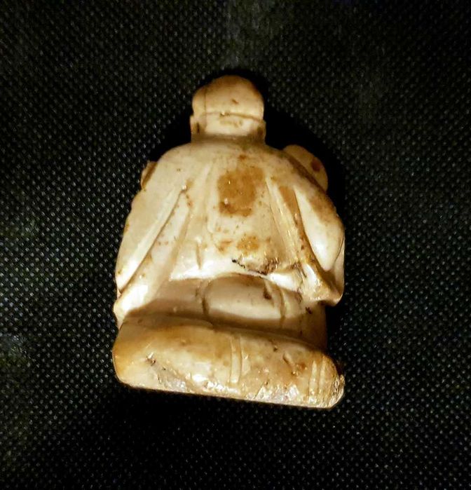 Estatueta de buda chinês esculpido em pedra-sabão