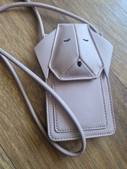 Saszetka Etui torebka na telefon pudrowy róż