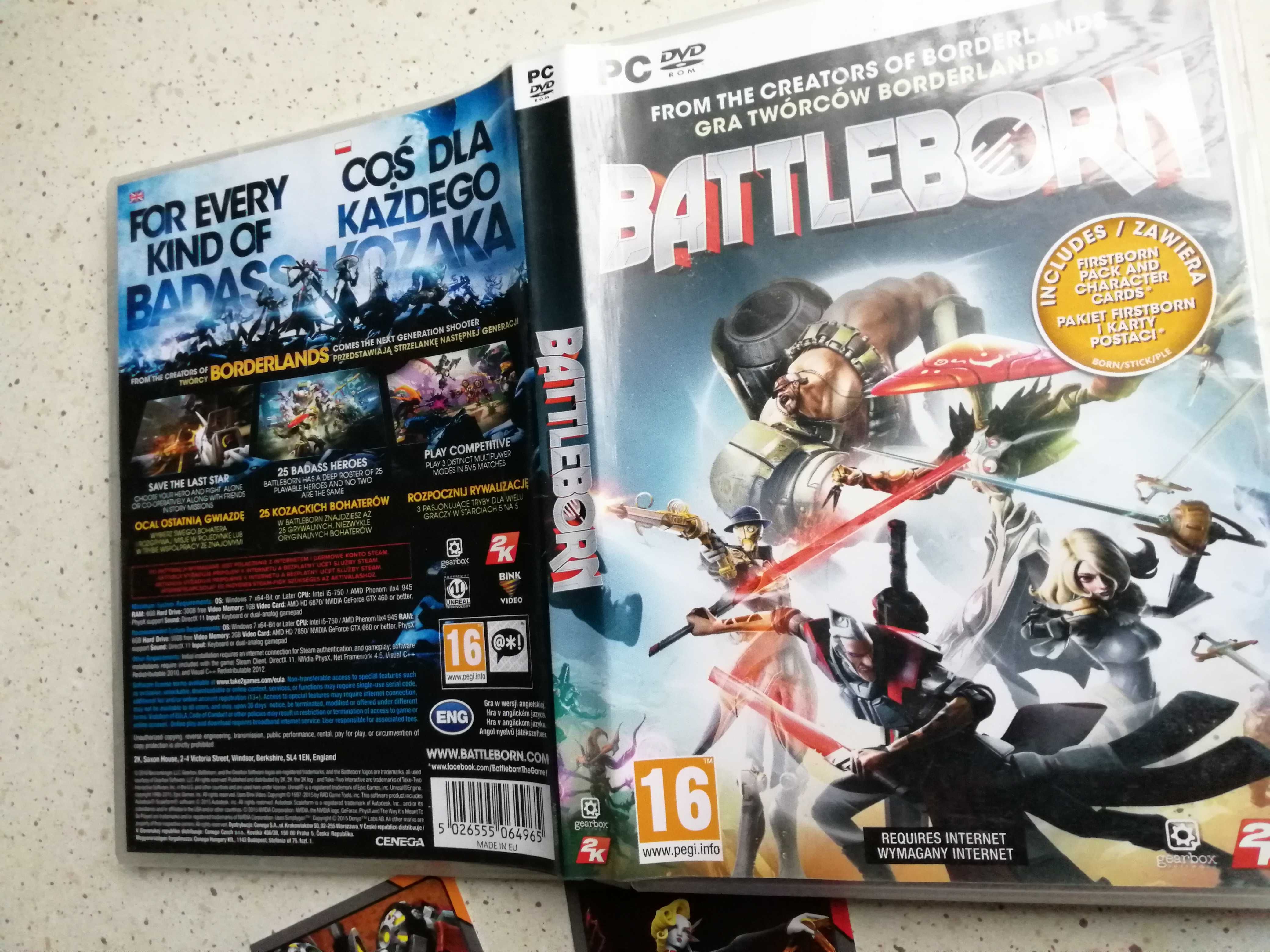 Gra pc battleborn dvd 3 szt polska wersja karty front