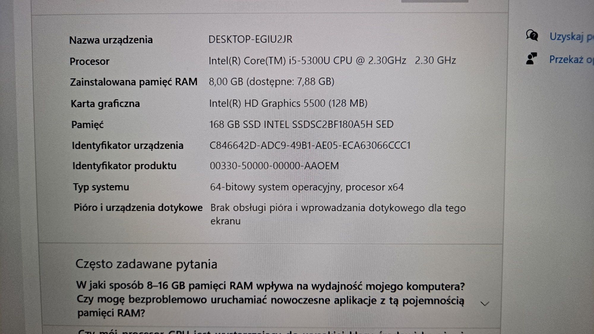 Laptop HP ELITEBOOK 840G2 I5-5300 8GB 180GB SSD 1920X1080 Win10Pro