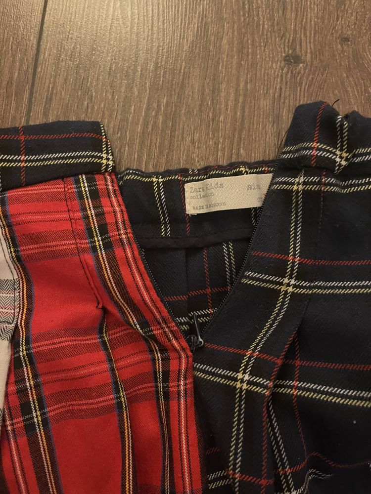 Zara spódniczka kontrafałdy krata r . 134