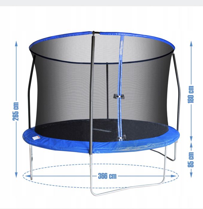 Duża firmowa trampolina Sports 3.66m