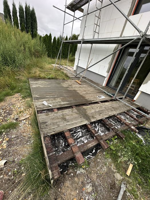 Modrzew syberyjski, deski tarasowe po demontażu