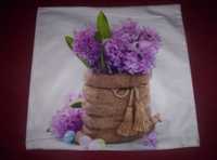 Hiacynt fioletowe hiacynty kwiaty poszewka powłoczka na poduszkę jaśka