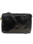 Torebka włoska listonoszka crossbody skóra naturalna CZARNA