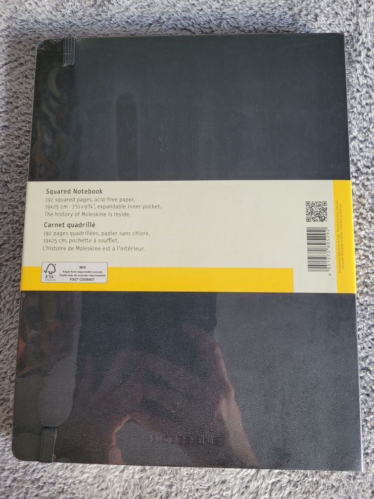 Notes notatnik notebook Moleskine Classic XL w kratkę