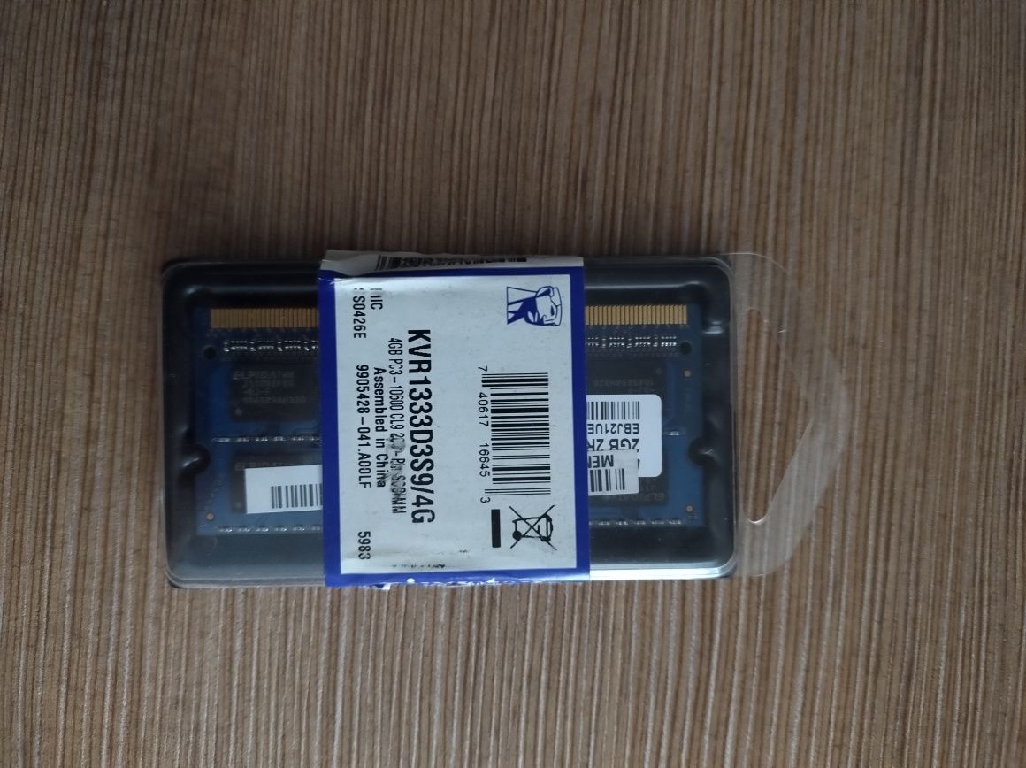 Kość ram do laptopów Kingston 4GB KVR1333DS3S9/4G