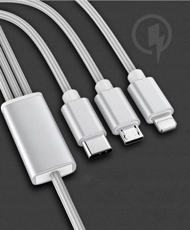 Kabel 3w1 ładowanie micro usb typ c uniwersalna