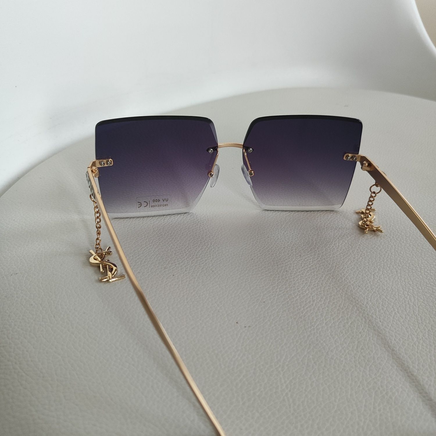 Okulary damskie okularki UV400 ochrona Ysl Yves Saint Laurent fiolet