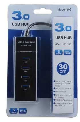 Хаб USB 3.0 4 порта концентратор кабель 30 см HUB