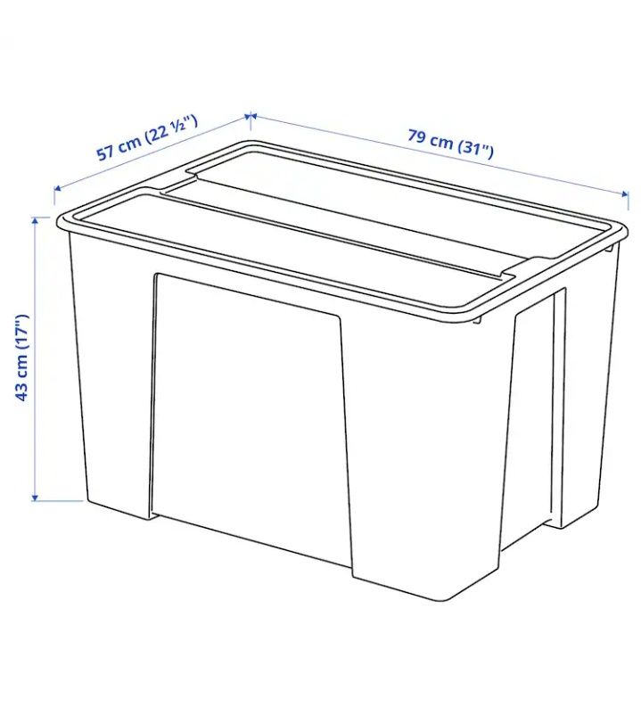 Pojemnik przezroczysty Samla Ikea wymiary 79x57x43 cm/130 l
Pojem
