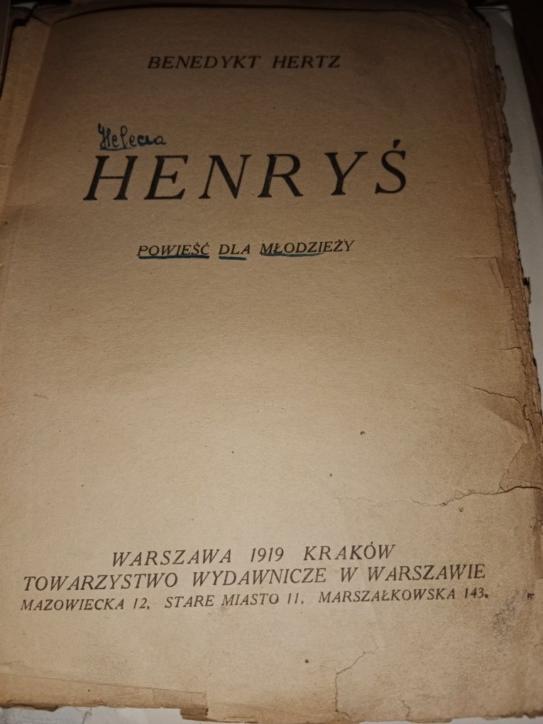 Henryś książka Benedykt Hertz