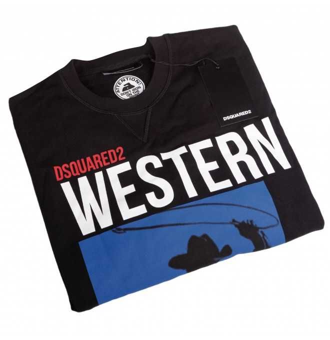 DSQUARED2 markowa włoska bluza WESTERN BLACK