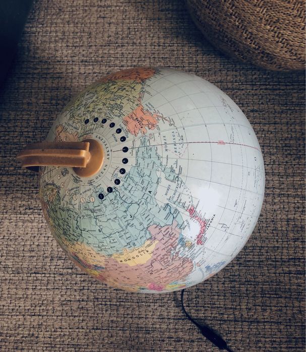 Globus podświetlany kula ziemska lampa mapa świata duży retro