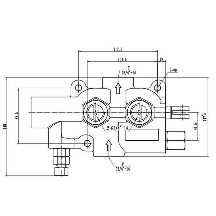 Rozdzielacz hydrauliczny 1 sekcyjny 80L Hydrolider łuparka do drewna