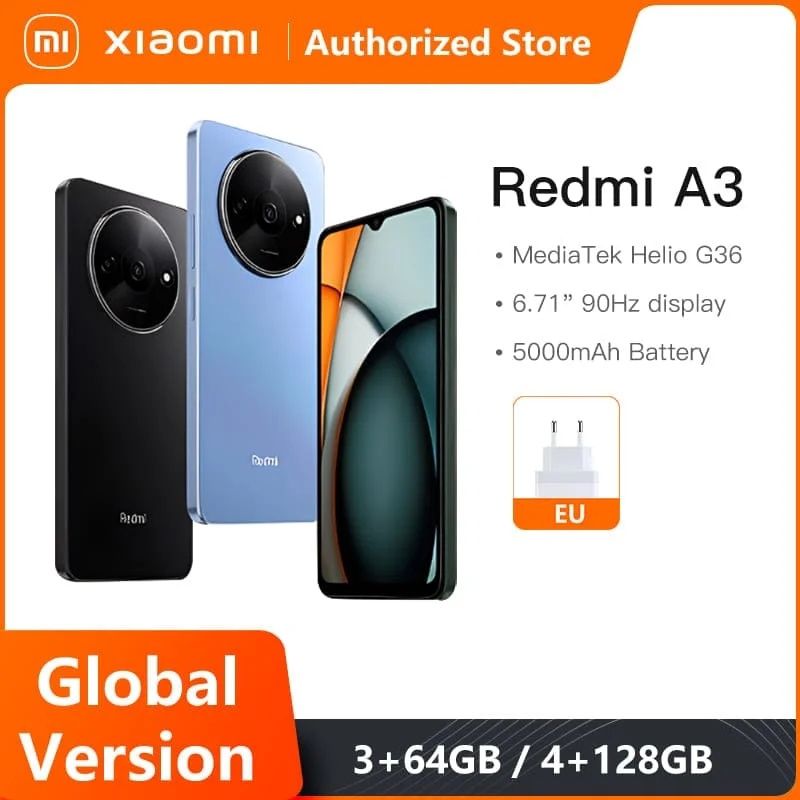 Новые смартфоны Redmi A3 4/128Gb, Global Version, экран 6,71" 5000 mAh