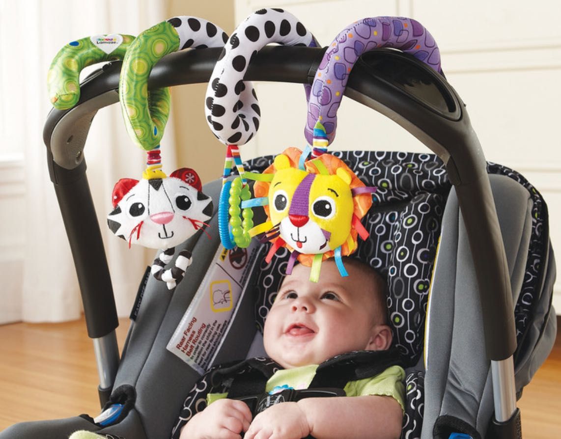 Tomy Lamaze Kolorowa Spirala,  aktywizującą gryzak, na łóżeczko  wózka