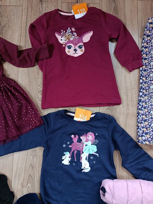 Paka na zimę r. 110 dla dziewczynki  kurtki, bluzy, spodnie ocieplane