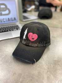 Черная кепка Balenciaga кепка с вышивкой Баленсиага бейсболка gu581