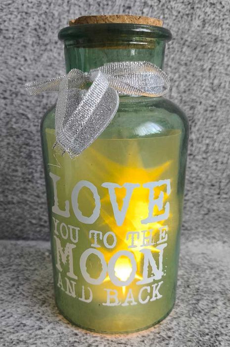 Szklana lampka led "Love You to the moon and back"