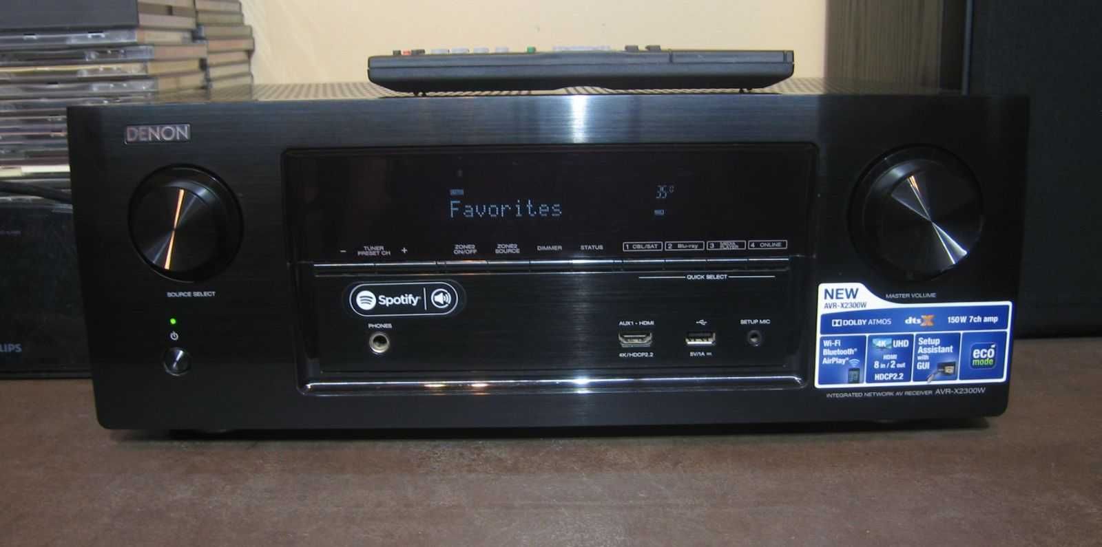 Amplituner DENON AVR-X2300+pilot Bluetoth Wi-Fi AirPlay Tuner Internet