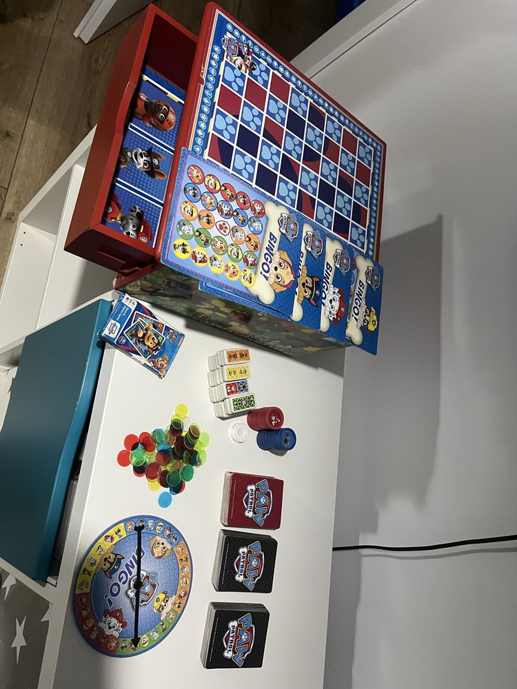 Gry Psi patrol Warcaby Bingo Domino Karty 3 talie