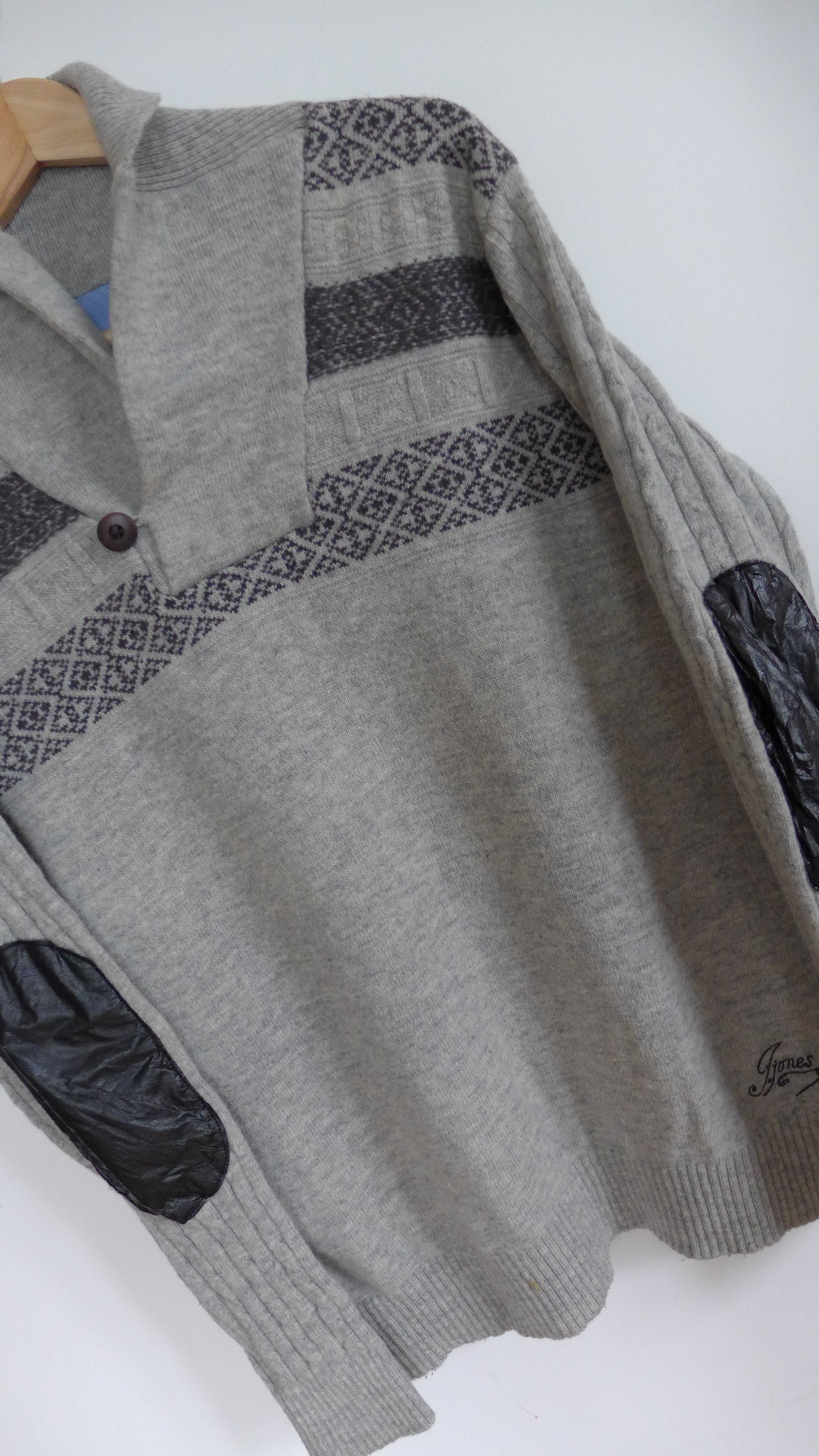 Miejski wełniany lekki sweter męski zamiast marynarki / bluzy L M