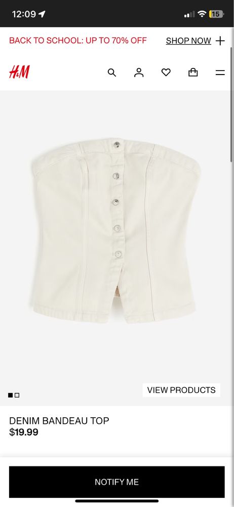 Корсет Джинсовий H&M xs