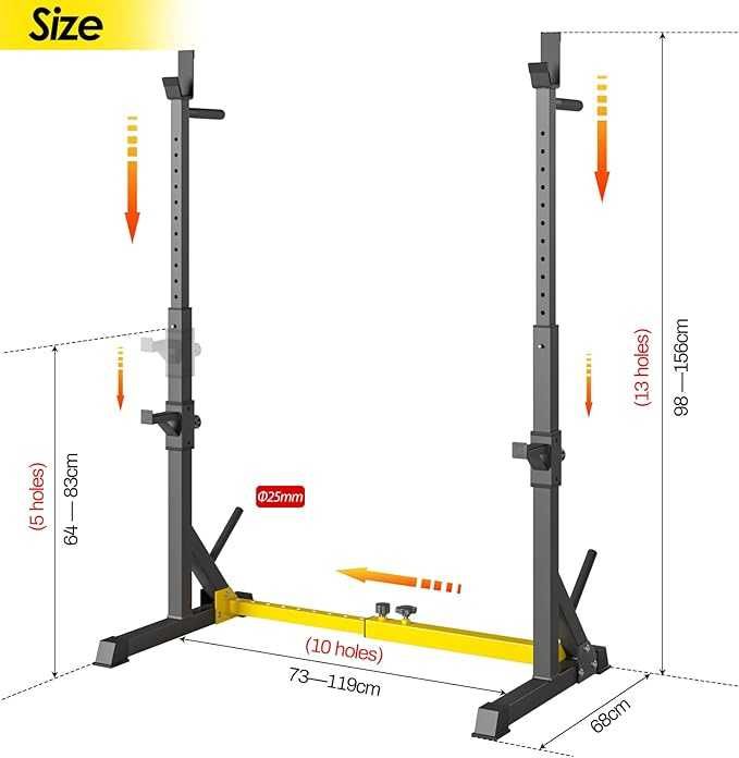 LIFERUN Stojak Na Hantle Squat Rack Regulowany Siłownia OHP Porządny