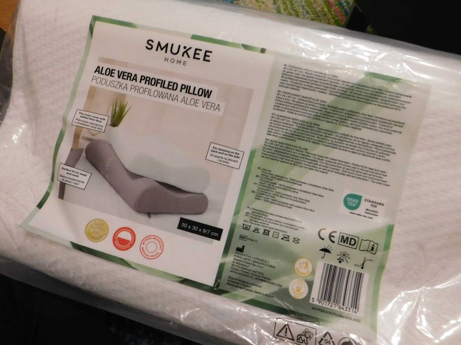Smukee biała poduszka aloe vera 30/50