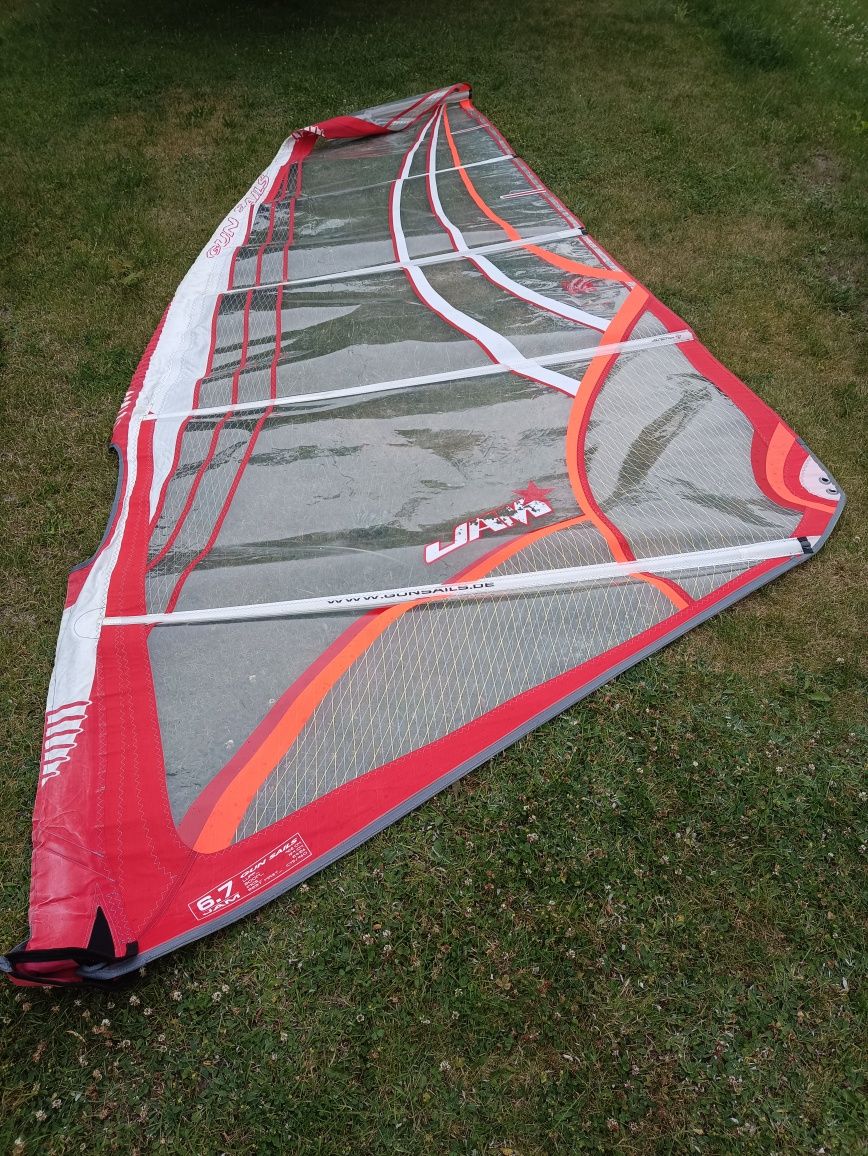Żagiel windsurfingowy 6.7 GAN. Stan BDB.