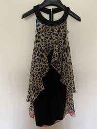 Чорне платтячко з леопардовим принтом