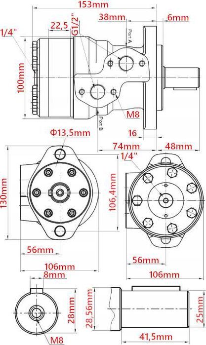 Silnik Hydrauliczny MBR SMR OMP 125 cm3 ALSG2 GR2 [4177]