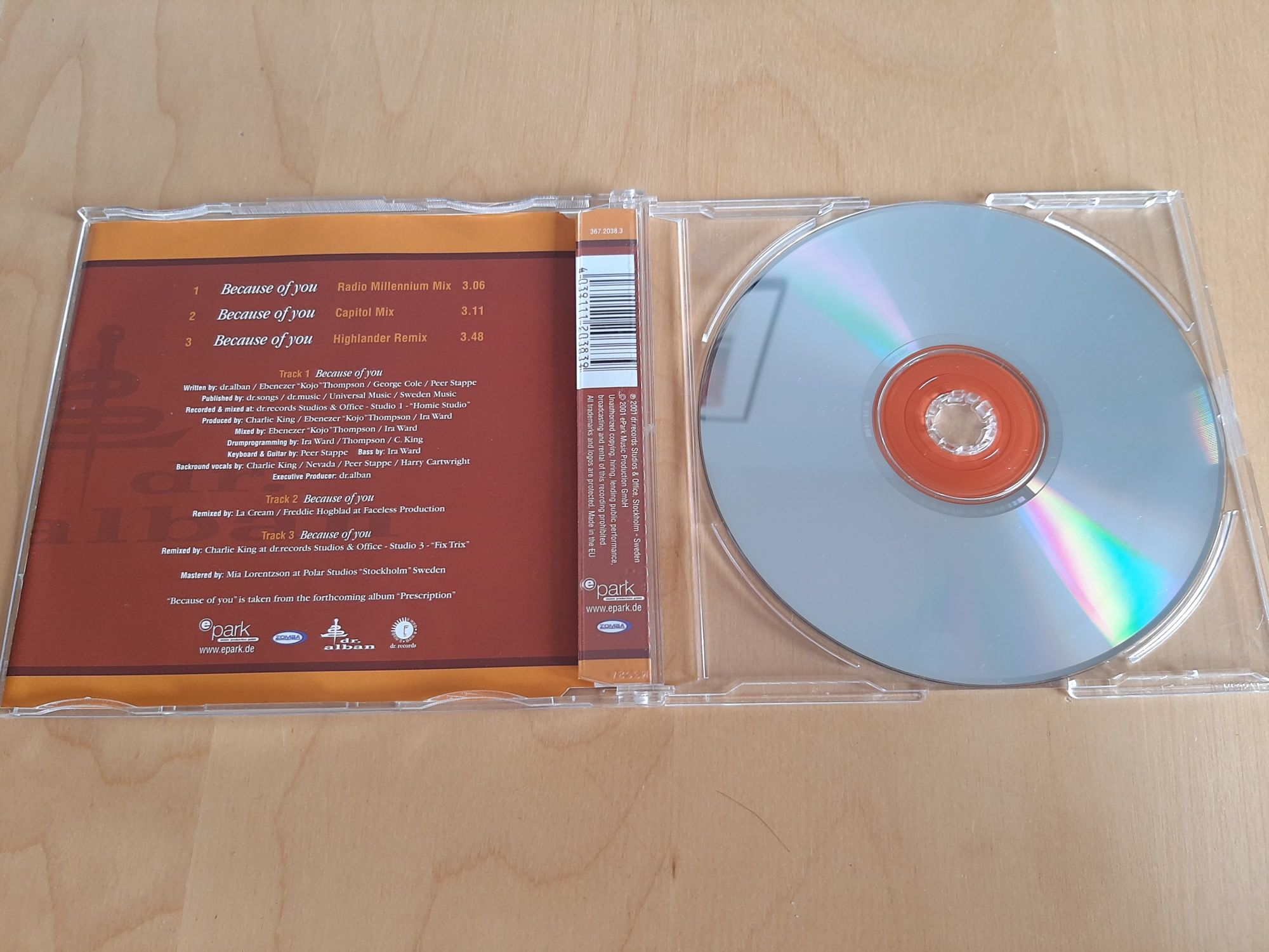 Płyta CD singiel Dr Alban - Because of You