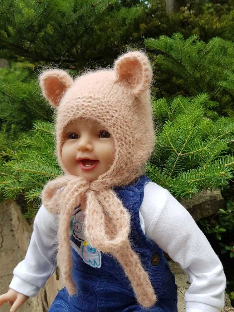 Czapka Piaskowy Miś 54/56 alpaka/jedwab