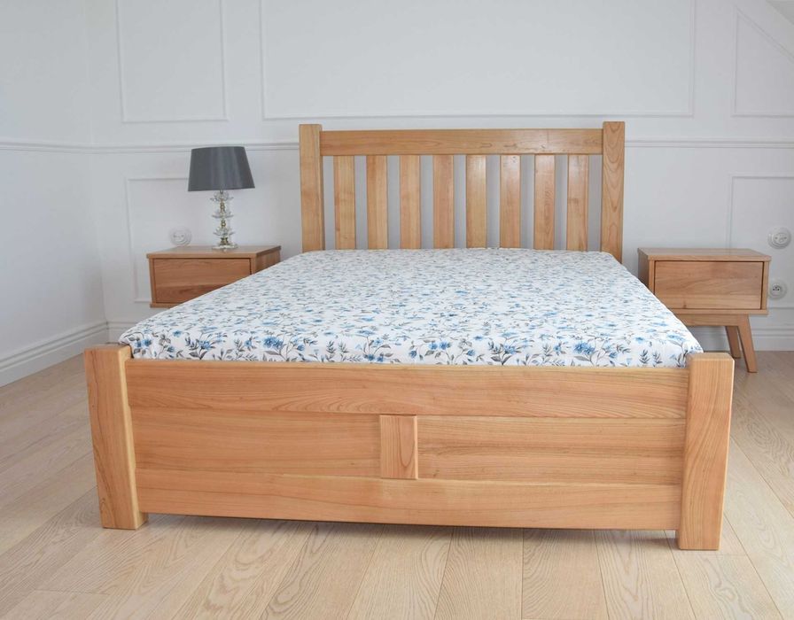 Łóżko dwuosobowe drewniane łóżko do sypialni łóżko podwójne olchaNatur