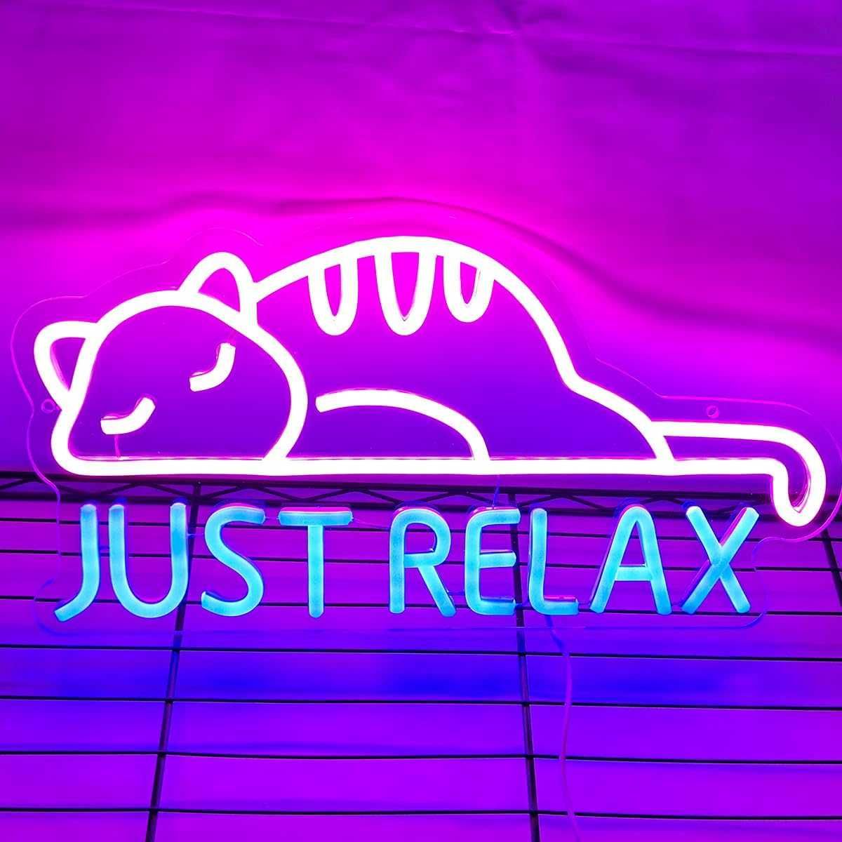 Reclamo Luminoso Néon LED em Acrílico para Decoração - Just Relax