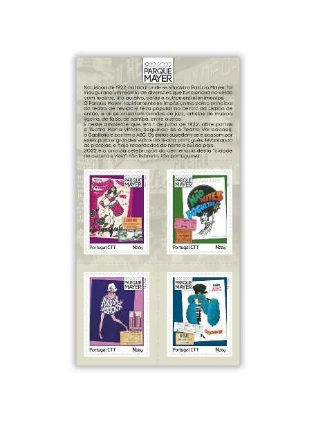 PARQUE MAYER 100 ANOS - Booklet CTT 4 selos autoadesivos - 2022