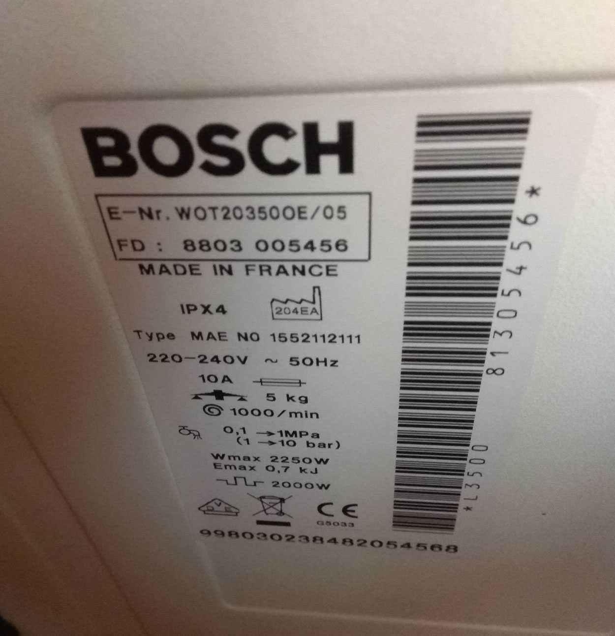 Запчасти Bosch Maxx 5 WOT 20350 OE/05 стиральная машинка