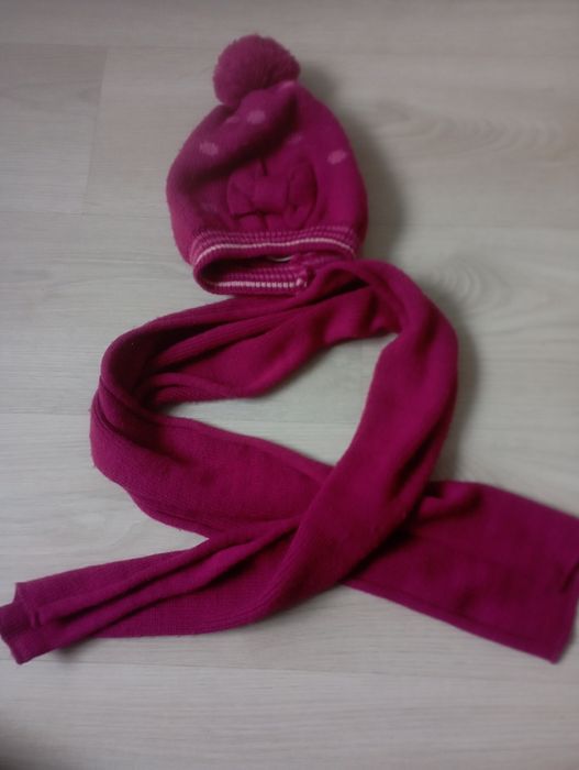 Zestaw zimowy czapka i szalik dla dziewczynki 52-54