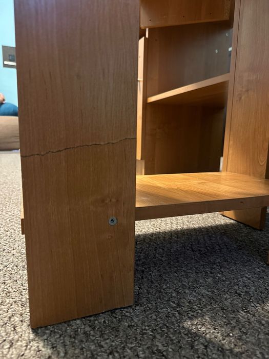 Biurko narożne z grubej płyty