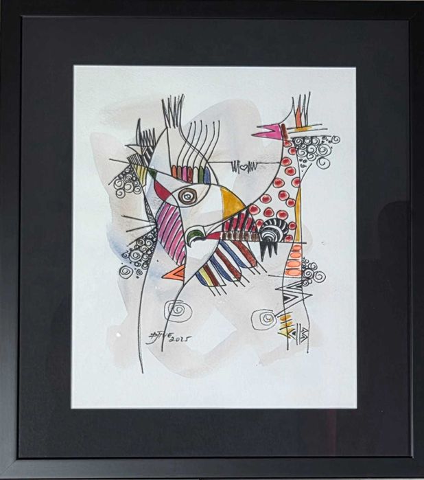 Samuel Djive - Técnica mista sobre papel "Sem título"