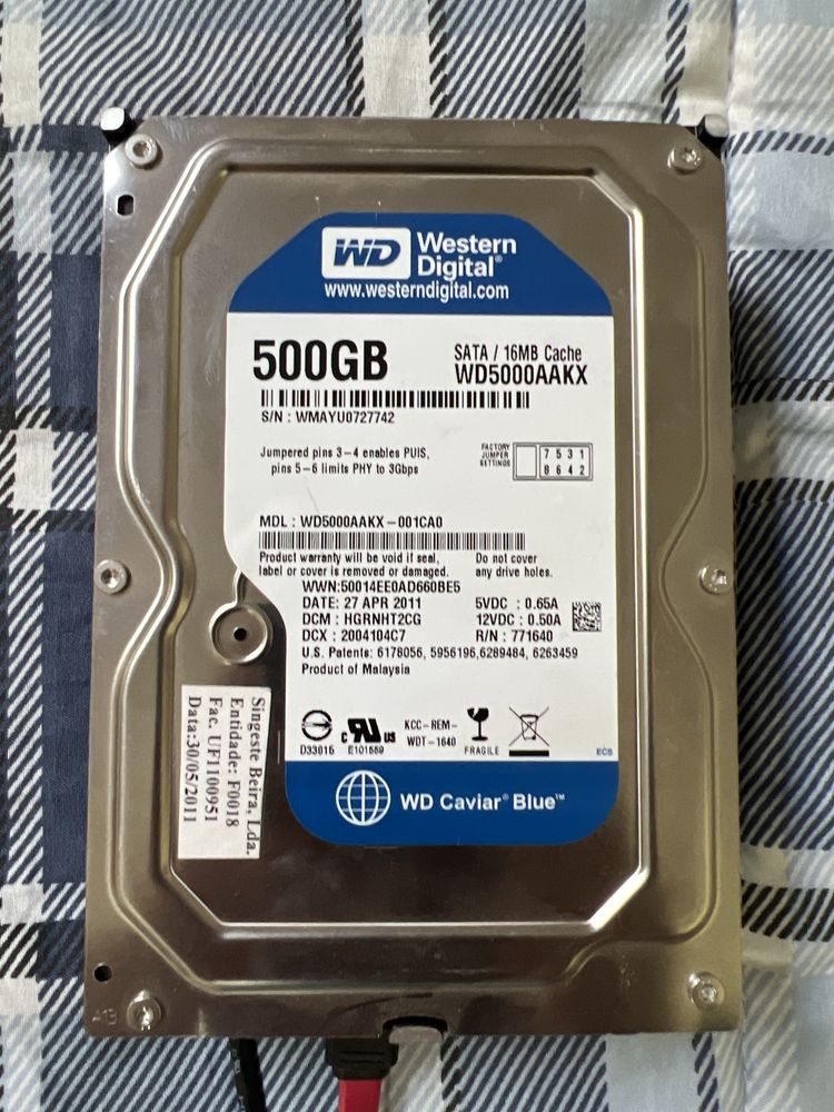 HDD 500GB SATA com cooler anti aquecimento