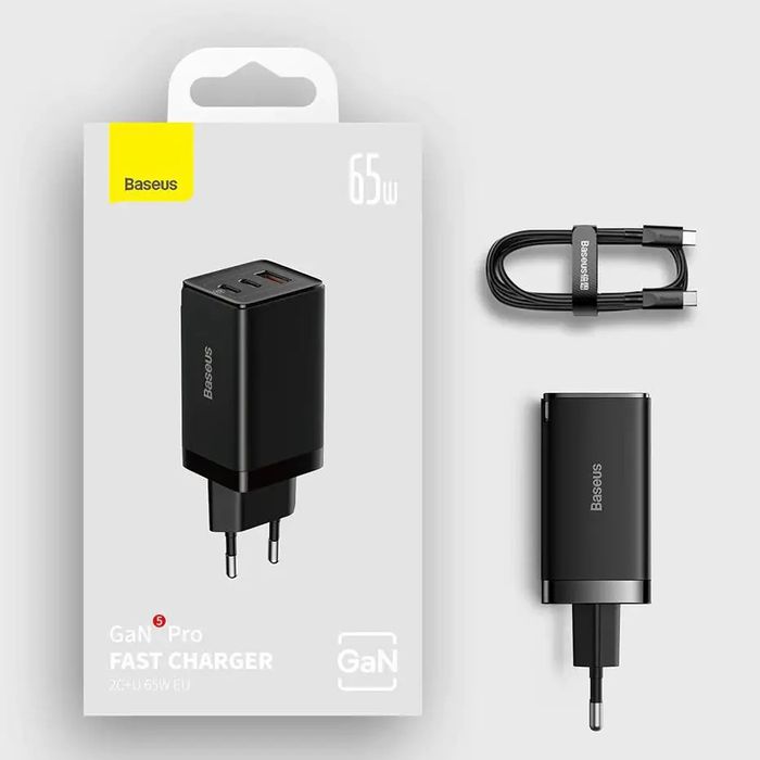 Зарядний пристрій BASEUS 65W GaN5 Pro + Кабель Type-C 100W