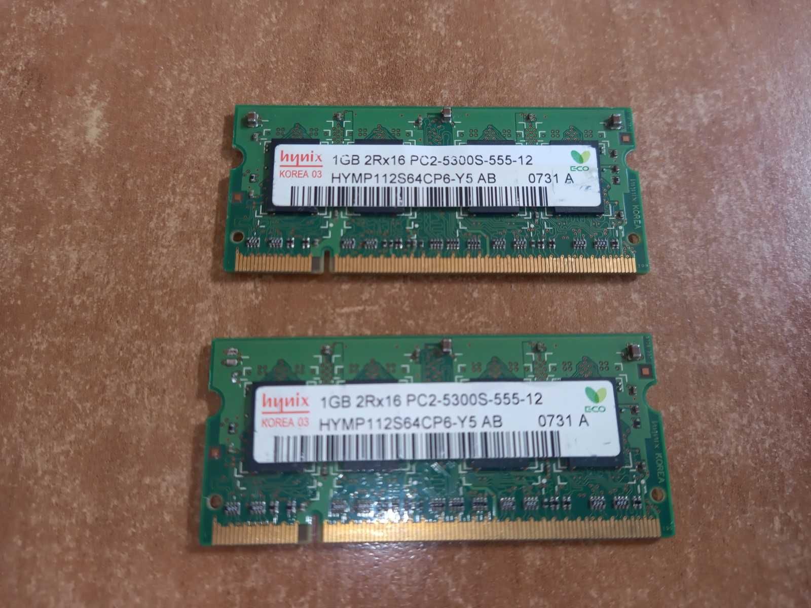 Pamięć HYNIX 1GB PC2-5300S-555-12   2 sztuki 2GB