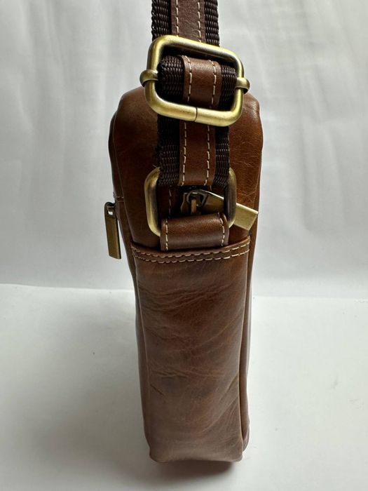 Мужская кожаная фирменная сумка на/ через плечо