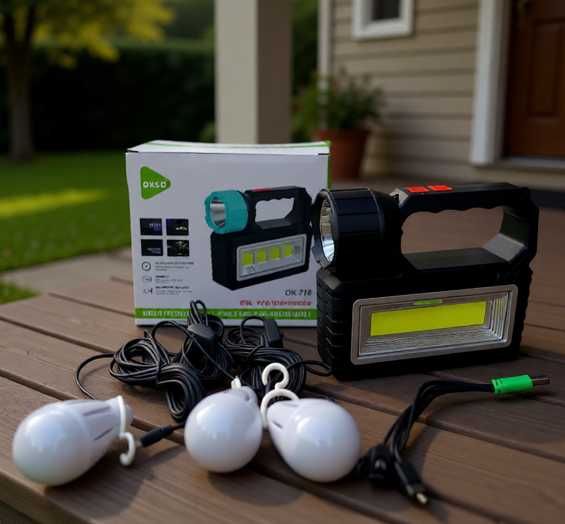 Портативне освітлення фонарь 10 вТ  пауербанк 3 виносні лампи