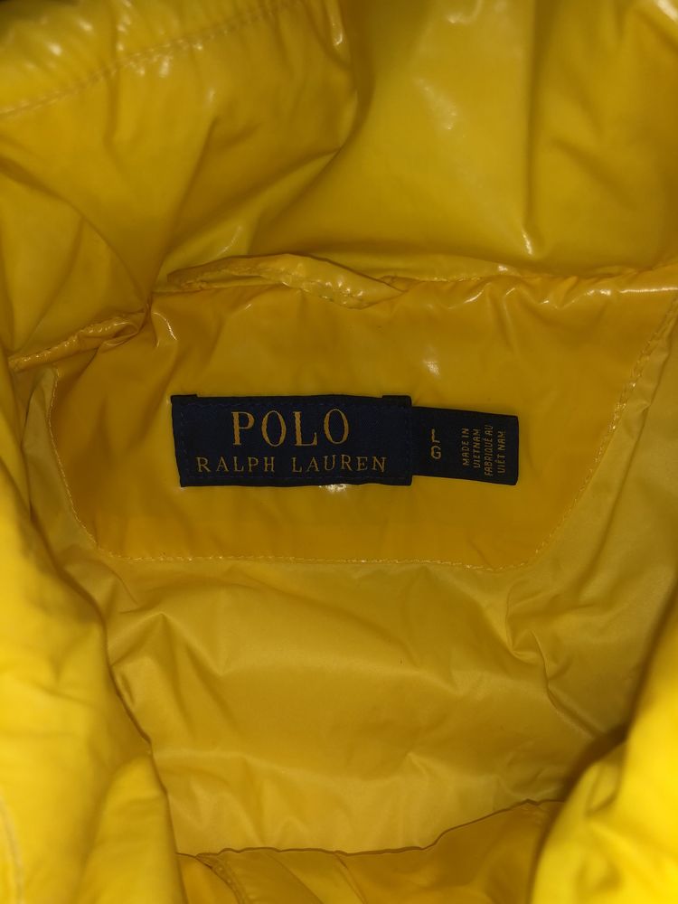 Żółta kurtka Polo Ralph Lauren zimowa pikowana